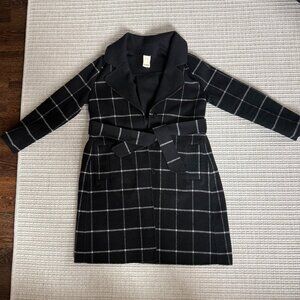 Baldwin Wrap Coat Black White Size Small